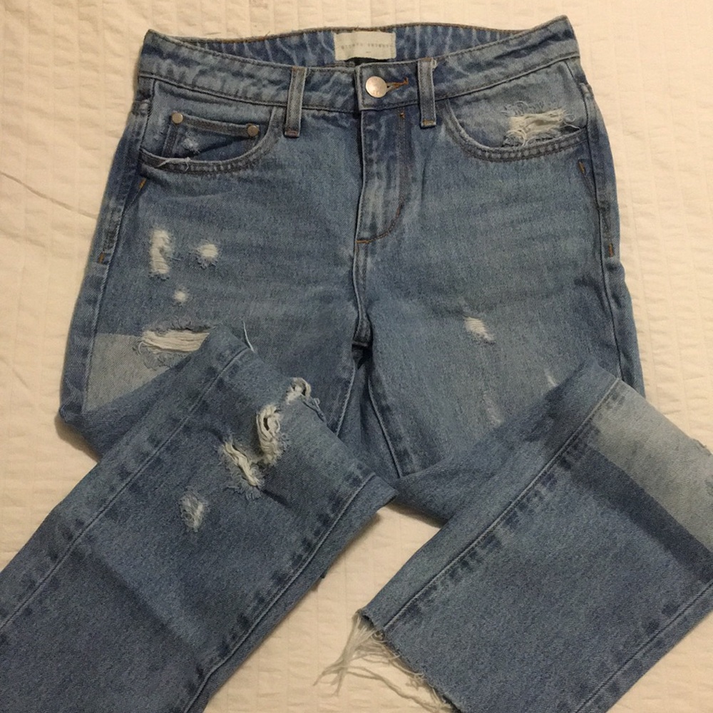 High rise ankle straight vintage 100% cotton jean